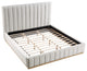 Lucia Beige Linen Textured Fabric Full Bed, Cream, King, Natural Finish