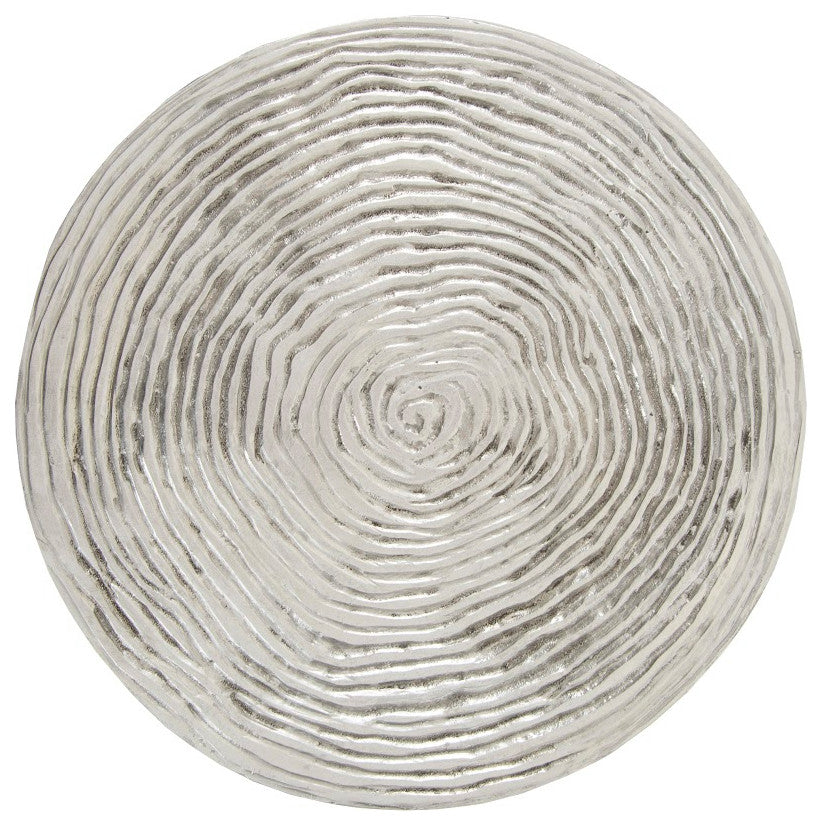 Ripple Side Table, Resin, Silver Leaf With Antiquing
