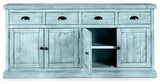 70" Rustic Sideboard Buffet, Interesting Aqua