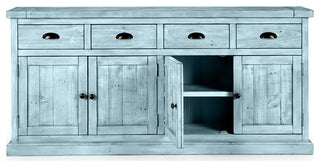 70" Rustic Sideboard Buffet, Interesting Aqua