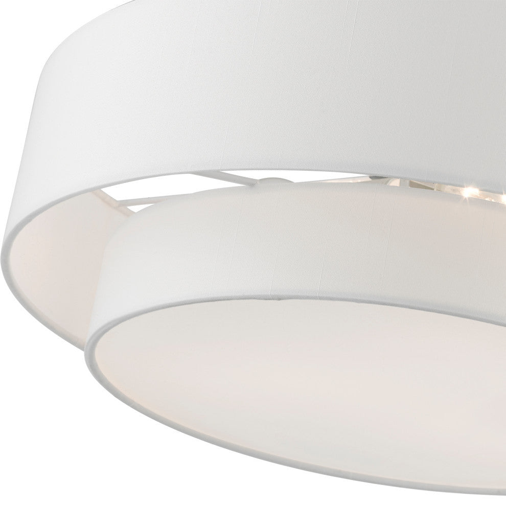 Meridian 3 Light Brushed Nickel Semi-Flush Mount