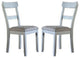 Benzara BM250684 Side Chair With Fabric Seat and Open Back, Set of 2, Beige