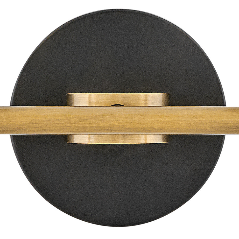 Hinkley Marten 15" Two Light Bath Vanity Fixture, Heritage Brass + Black