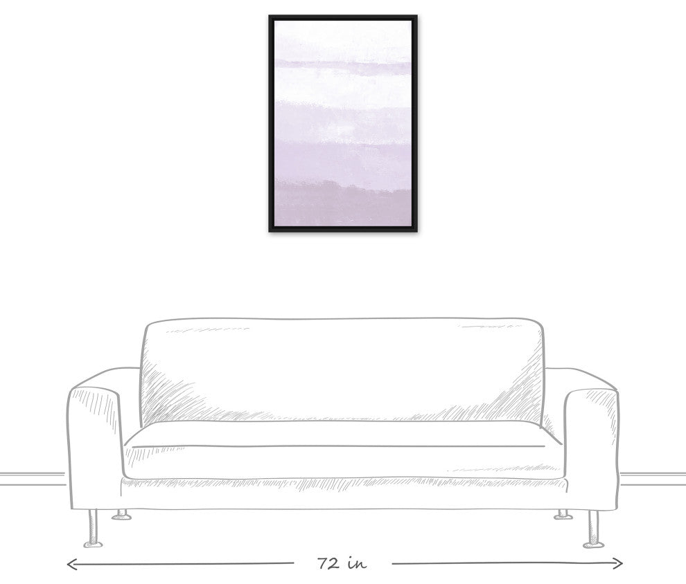 Soft Purple Abstract Gradiant 2 20x30 Black Floating Framed Canvas