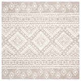 Safavieh Micro-Loop Collection MLP501 Rug, Grey/Ivory, 5' Square