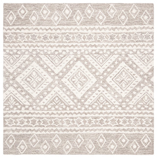Safavieh Micro-Loop Collection MLP501 Rug, Grey/Ivory, 5' Square
