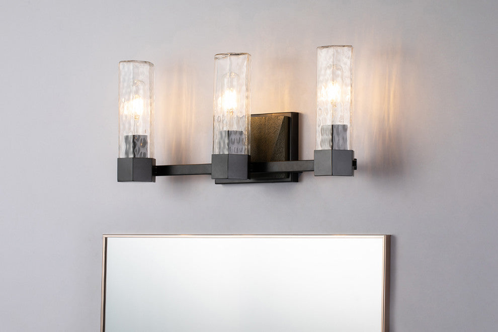 Navarre 3 Light Bath Vanity Light in Matte Black and Dark Grey