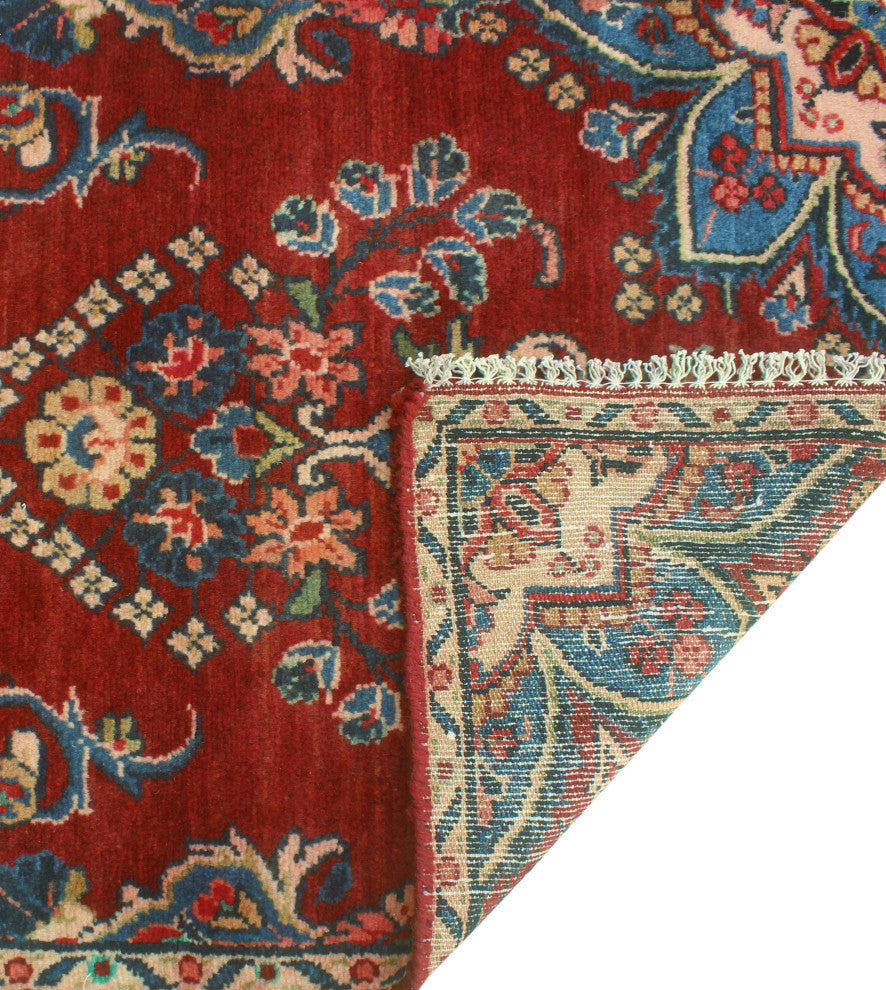 Fine Vintage Distressed Aimal Red/Beige Runner, 2'2x11'10
