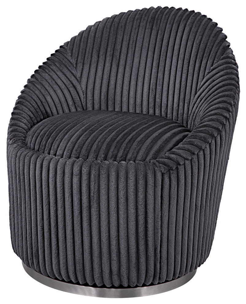 Uttermost Crue Gray Fabric Swivel Chair