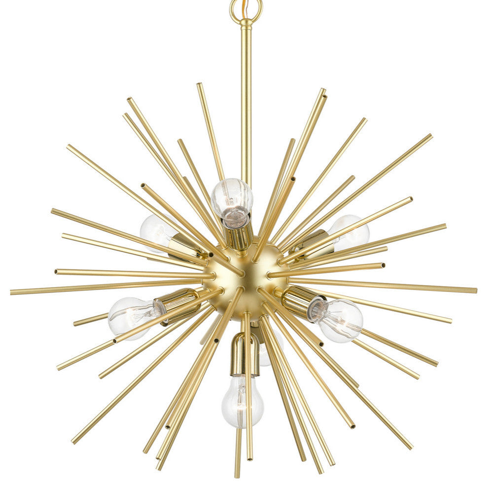 Tribeca 7 Light Soft Gold With Polished Brass Accents Pendant Chandelier