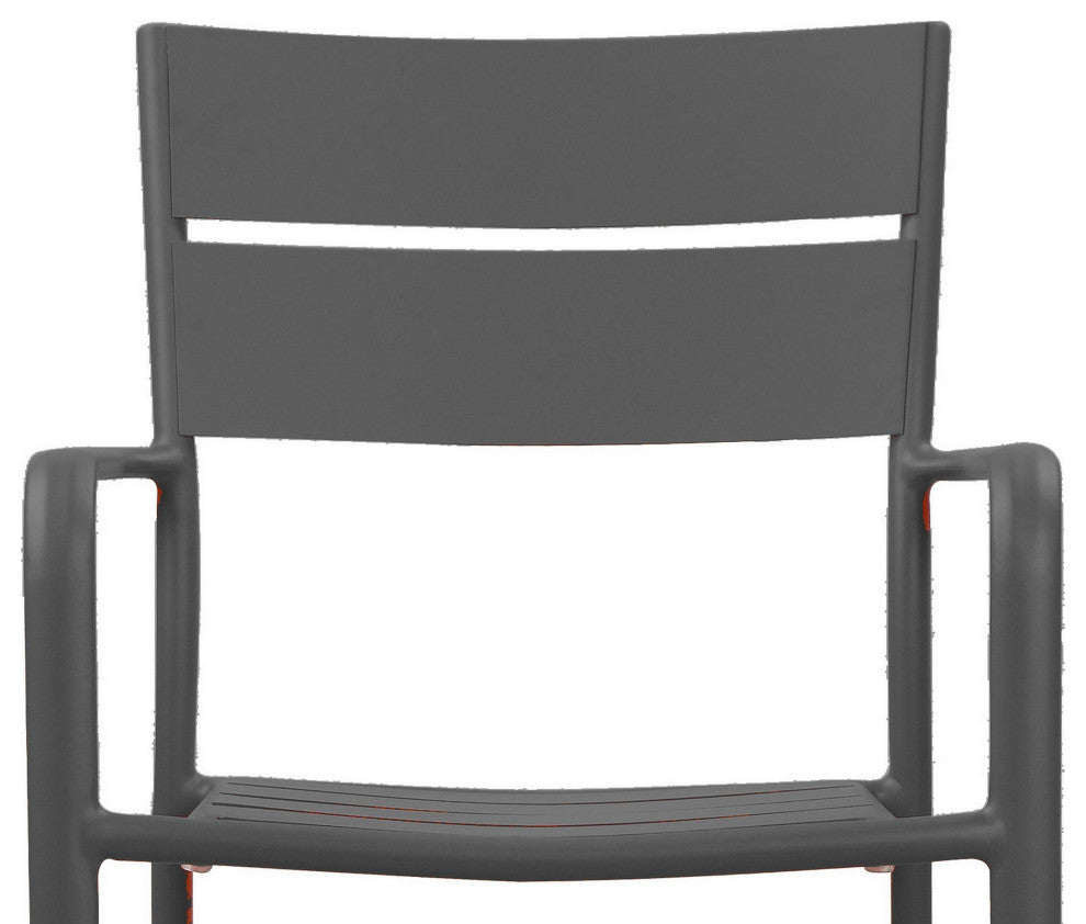 Benzara BM287744 Meta 22" 6 Piece Dining Chair Set, Gray Aluminum Frame