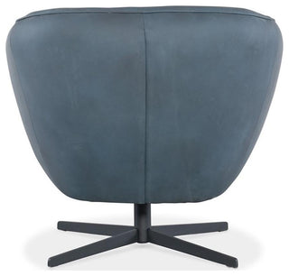 Hooker Furniture Mina Contemporary Leather Swivel Chair in Blue