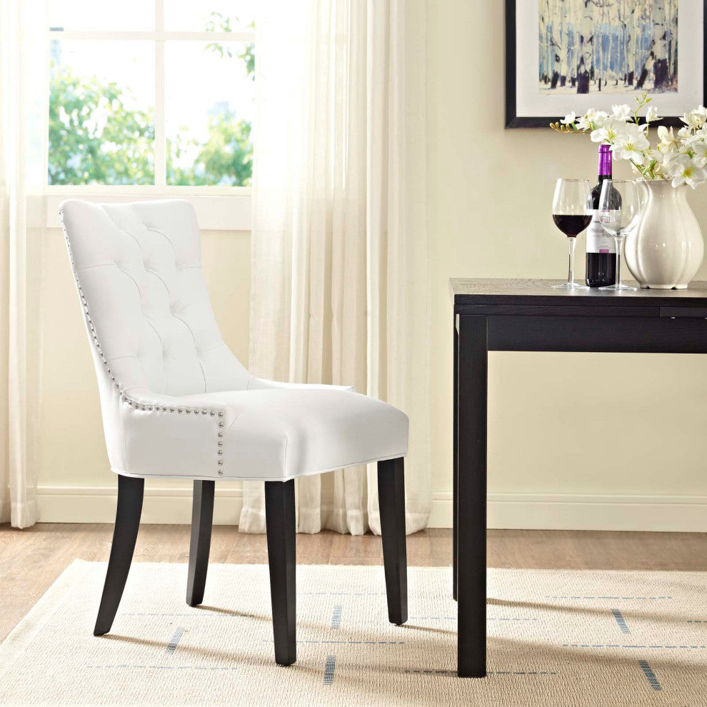White Regent Vinyl Dining Chair