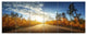Road in Fall Forest Panorama, Landscape Canvas Art Print, 70"x28", 6 Panels