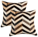 Natural Home Decor Torino Chevron Cowhide Pillow, 2-Piece