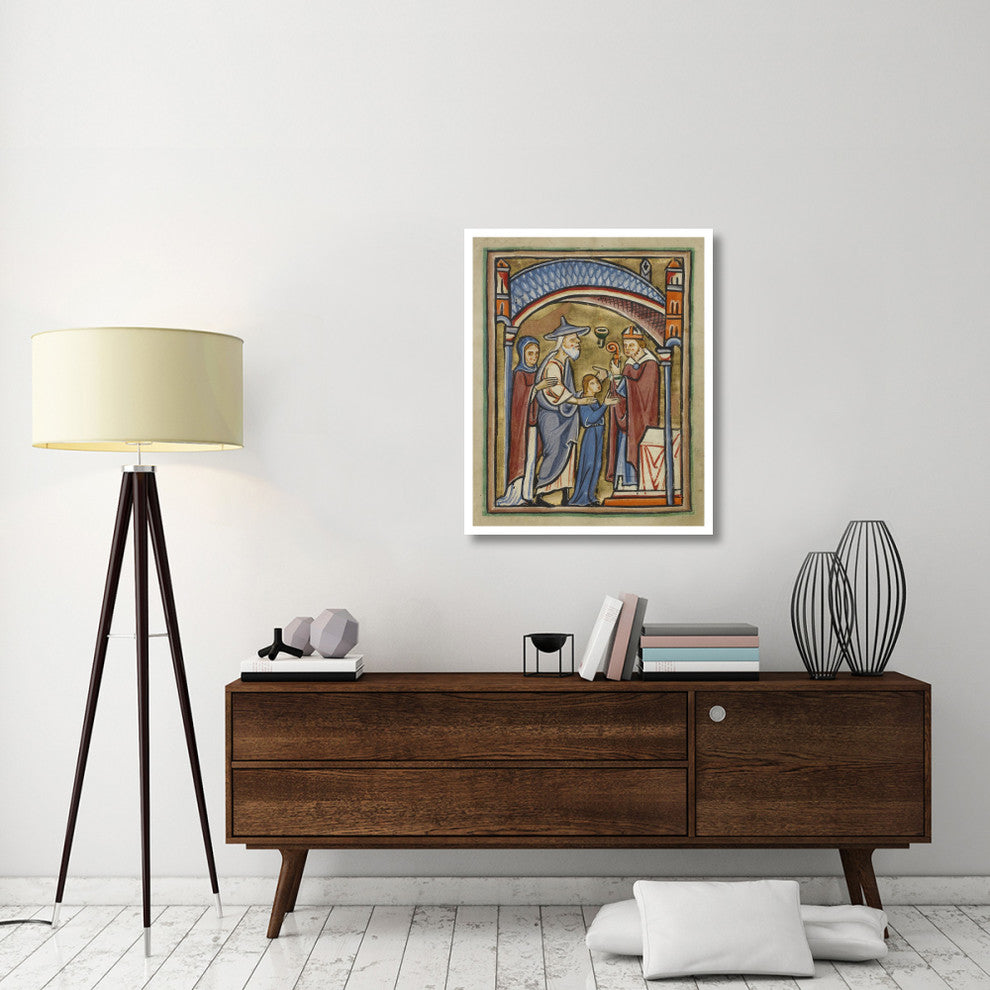 "The Virgin as a Maiden in the Temple" Paper Art, 30"x37"