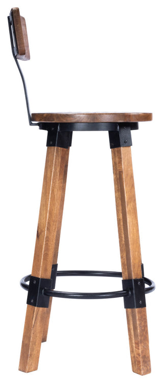 Butler Masterson Wood and Metal Bar Stool