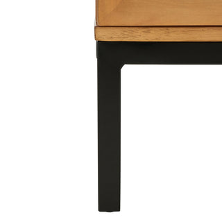 Safavieh Zadie 2 Shelf Rattan Media Stand, Natural/Black