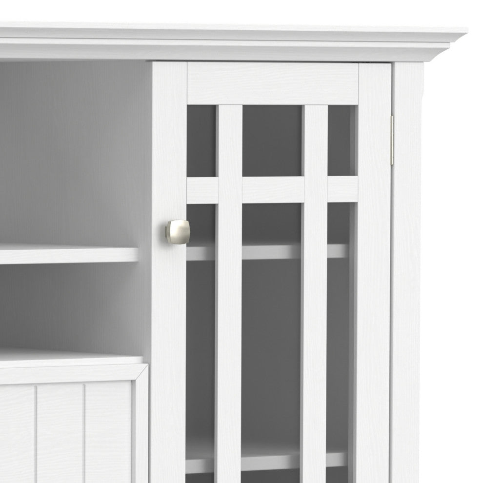 Bedford Solid Wood Tall TV Media Stand For TVs up to 60", White