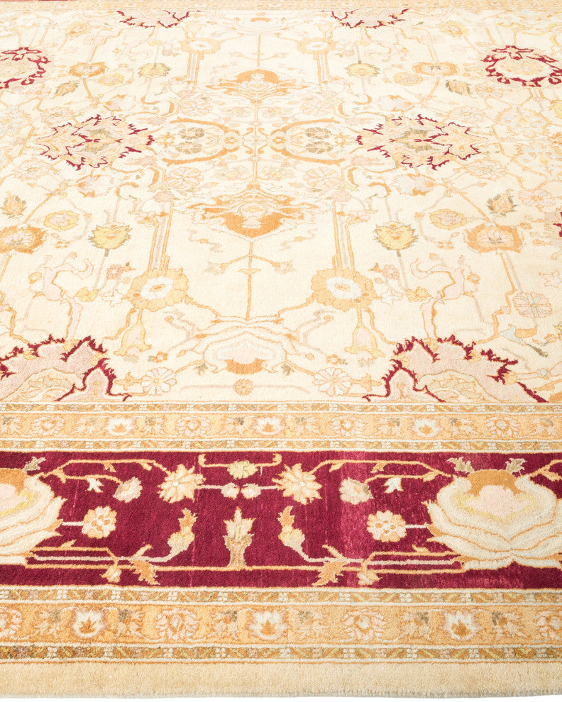 Aurora, One-of-a-Kind Hand-Knotted Area Rug Ivory, 8'2"x10'0"