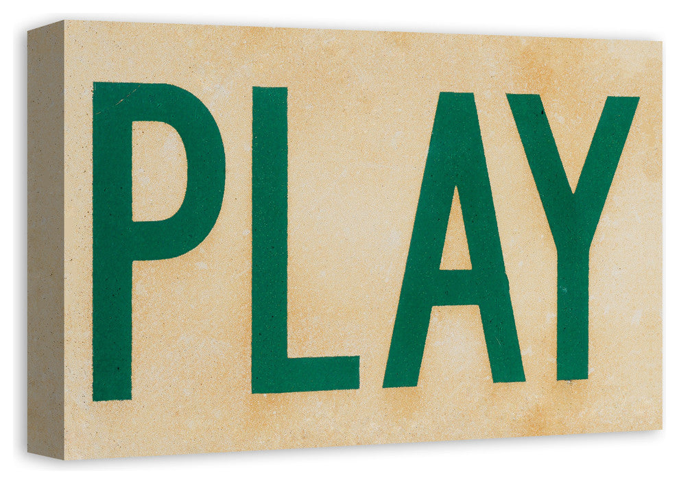 Play Tennis Sign 12"x18" Print on Canvas