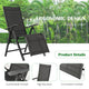 Costway Outdoor Foldable Reclining Chair Aluminum Frame 7-Position Adjustable