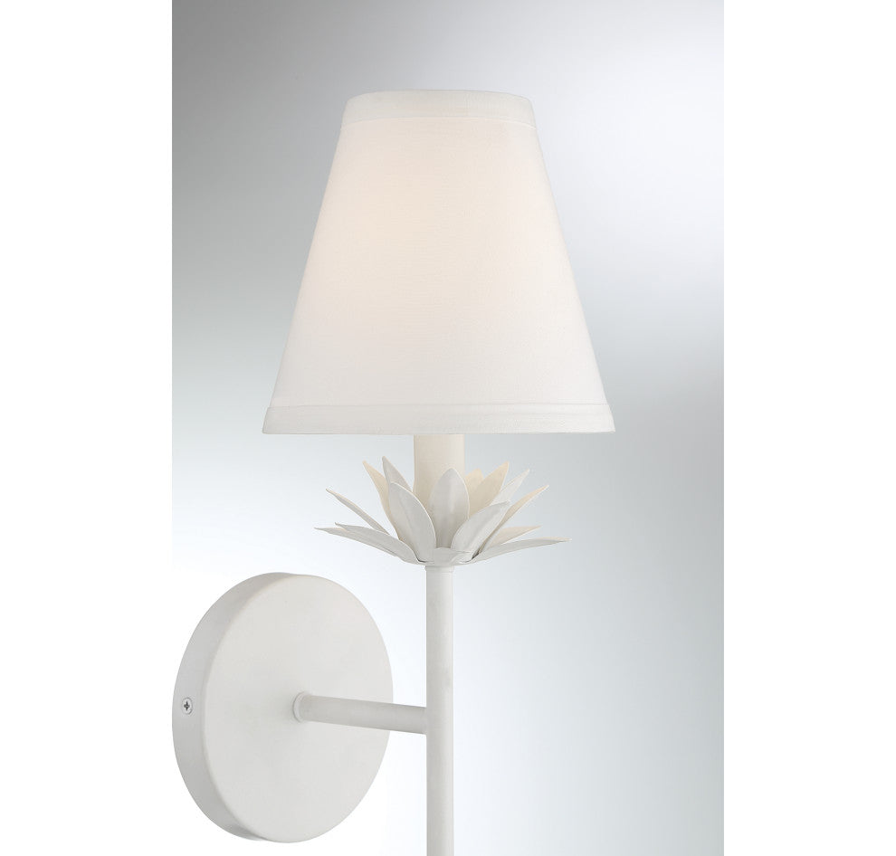 1-Light Wall Sconce in White