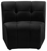 Limitless Velvet Upholstered 1-Piece Modular Chair, Black