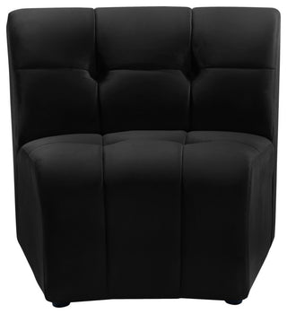 Limitless Velvet Upholstered 1-Piece Modular Chair, Black