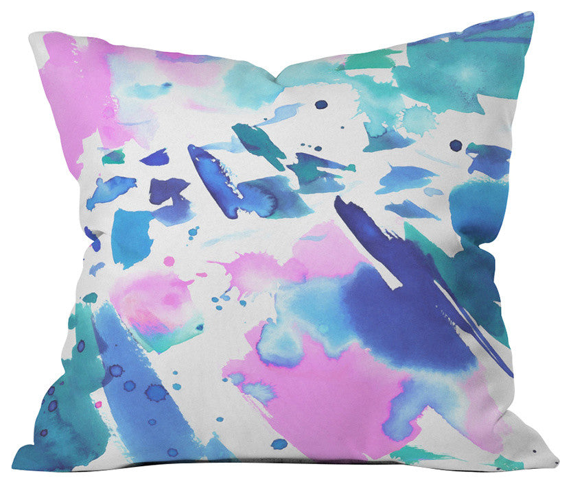 Amy Sia Watercolor Splash Throw Pillow, 16"x16"