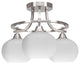 Paramount 3-Light Semi-Flush Light, Brushed Nickel, 7" White Muslin Glass