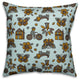 Kids Whimsical Folk Pattern, Blue Throw Pillow, 18"x18"