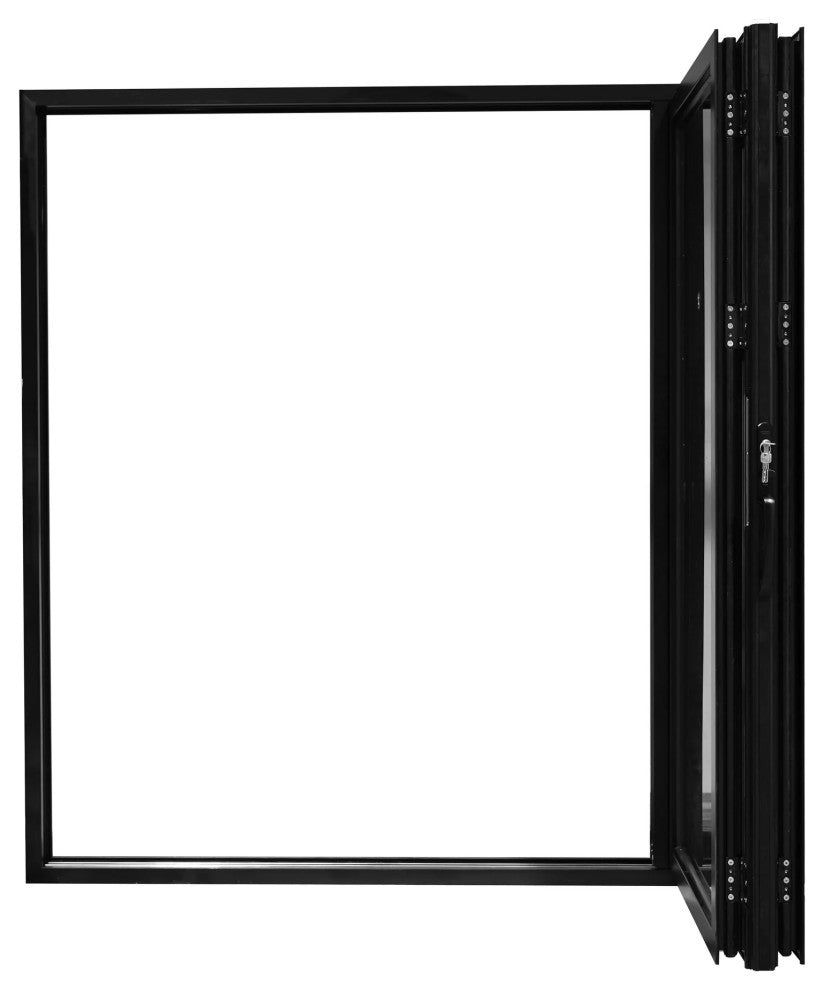 Patio Bi-Fold Door Open Left to Right 72"x80", 2-panel, Black Color, Low E Glass