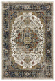Vander Traditional Medallion Beige/Blue Power-Loomed Area Rug, 9'10"x12'10"