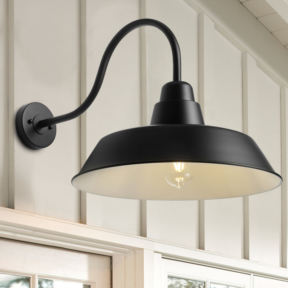 Farmhouse Black Exterior 1-Light Wall Mount Barn Light Fxiture