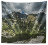 Panoramic Vista Over Mountains Landscape Wall Tapestry, 39"x32"