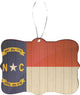New Carolina Flag on Distressed Wood Design Rectangle Christmas Tree Ornament