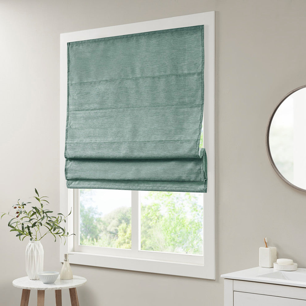 Madison Park Como Printed Faux Silk Room Darkening Cordless Roman Shade