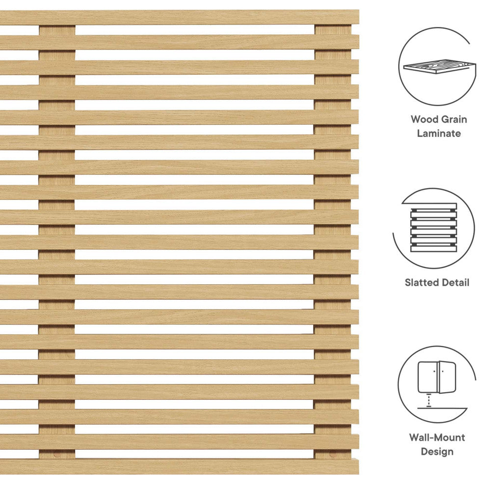 Render Wall Mount King Headboard, Oak
