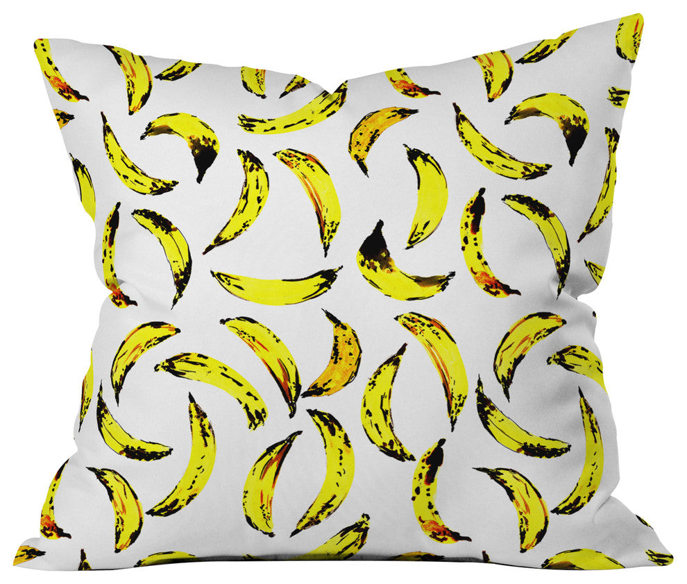 Amy Sia Go Bananas Throw Pillow, 16"x16"