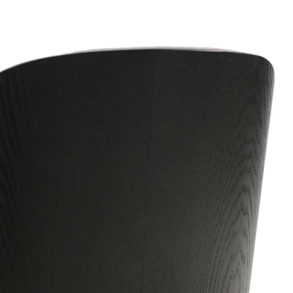 LeisureMod Tule Dining Side Chair With Upholstered Seat and Steel Frame, Black/Charcoal