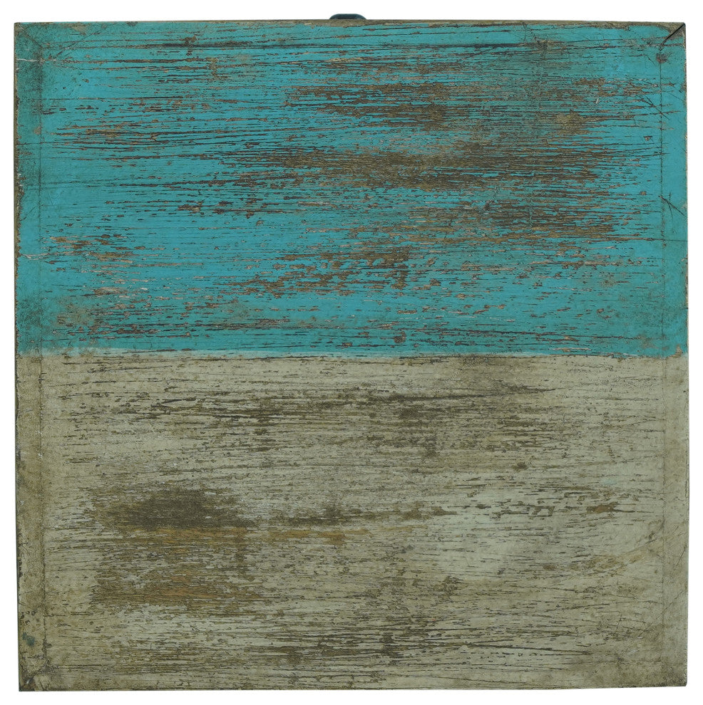 Tracey Boho Handmade Distressed Mango Wood Large Side Table, Multicolored