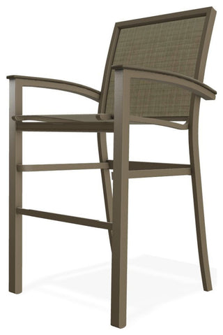 Bazza Sling Bar Height Stackable Outdoor Stool, Elevation Stone/Beachwood