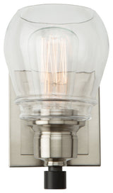 Nelson - 1-Light Bathroom Sconce - Black/Brushed Nickel