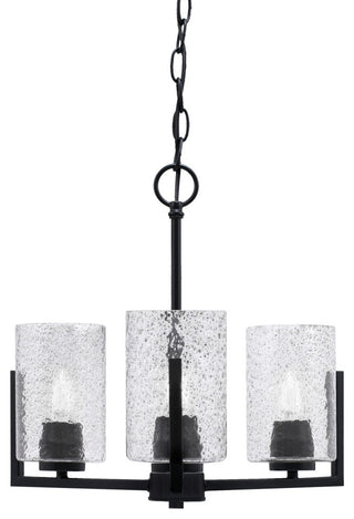 Atlas 3-Light Chandelier, Matte Black/Smoke Bubble