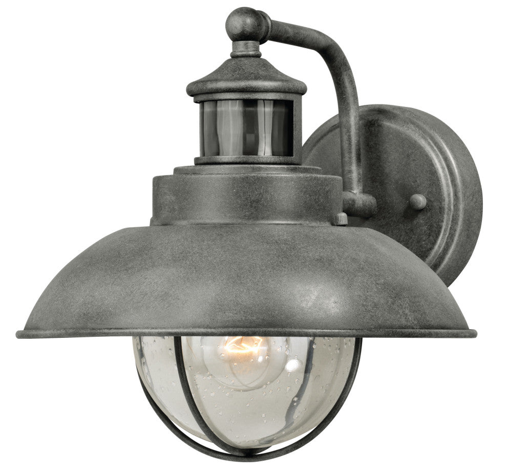 Harwich Motion Sensor Dusk to Dawn Outdoor Wall Light Textured Gray