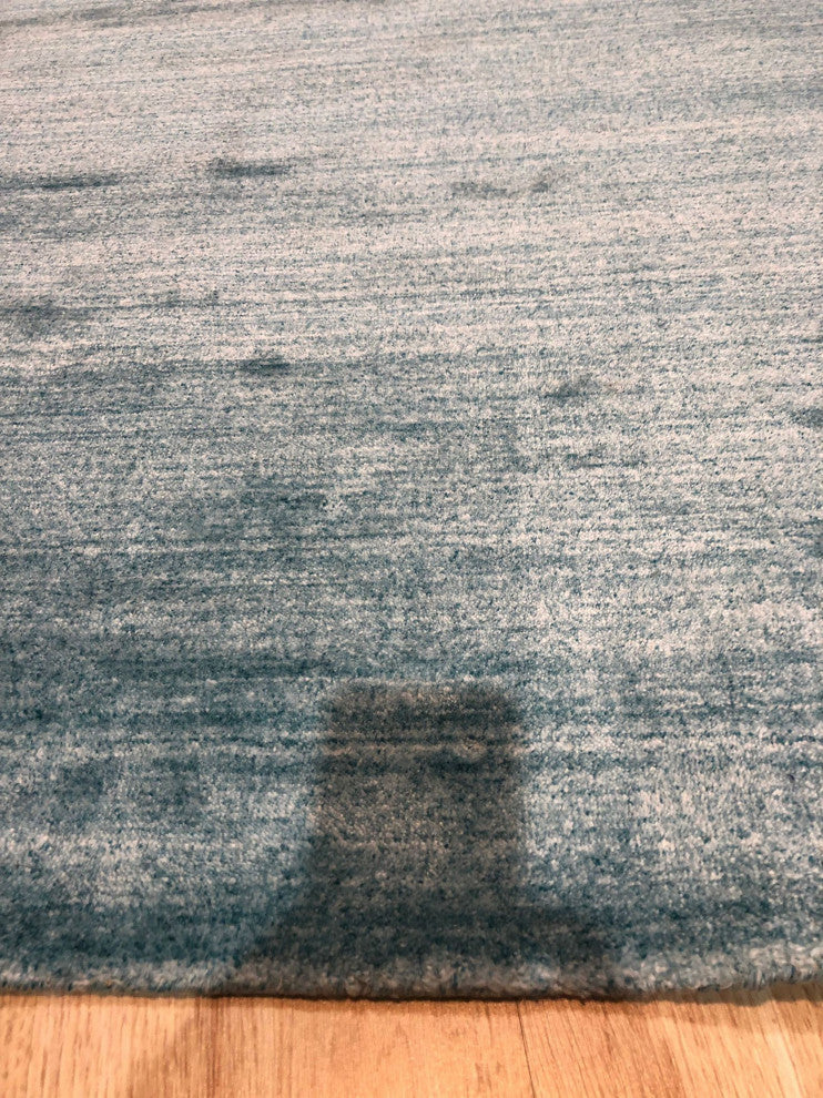 Blue Urban Handmade Wool and Viscose Rug, 8' X 10'