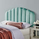 Headboard, Twin Size, Velvet, Dark Gray, Modern Contemporary, Bedroom, Blue
