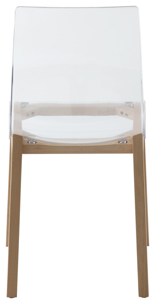 LeisureMod Marsden Modern Dining Side Chair With Beech Wood Legs, Natural Wood