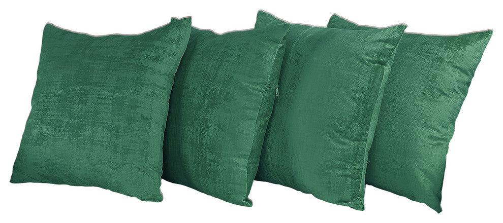 Serenta Textured Velvet Pillow Shell, Set of 4, Eden